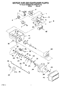 MOTOR AND ICE CONTAINER Diagram and Parts List for GD2NHGXLQ00  Whirlpool Refrigerator