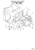 INTERNAL OVEN Diagram and Parts List for RF3020XDN0  Whirlpool Range