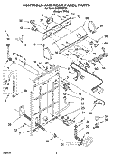 CONTROLS AND REAR PANEL PARTS Diagram and Parts List for RAS8333PQ0  Roper Washer