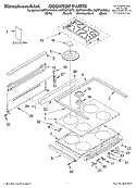 COOKTOP, LITERATURE Diagram and Parts List for KGRT607HBS9  KitchenAid Range