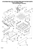 EVAPORATOR ICE CUTTER GRID AND WATER PARTS Diagram and Parts List for GI1500PHB4  Whirlpool Ice Maker