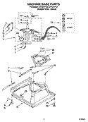 MACHINE BASE PARTS Diagram and Parts List for LXR7244PQ3  Whirlpool Washer