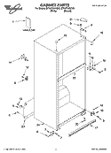 CABINET PARTS Diagram and Parts List for ET1WTKXKQ05  Whirlpool Refrigerator