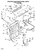 CONTROL AND REAR PANEL PARTS Diagram and Parts List for CAWS729MQ1  Crosley Washer