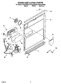 DOOR AND LATCH PARTS Diagram and Parts List for KUDS02FRWH0  KitchenAid Dishwasher