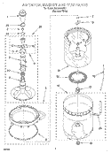 AGITATOR, BASKET AND TUB Diagram and Parts List for 3LSC8255EQ1  Whirlpool Washer