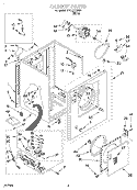 CABINET Diagram and Parts List for BYCD3723W1  Whirlpool Dryer