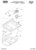 COOKTOP, LITERATURE Diagram and Parts List for FEP310YL2  Whirlpool Range