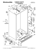 CABINET PARTS Diagram and Parts List for KSSO48FTX15  KitchenAid Refrigerator