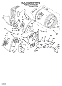 BULKHEAD PARTS Diagram and Parts List for 3HLER5437JQ2  Whirlpool Dryer
