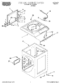 TOP AND CABINET Diagram and Parts List for RAP7244DW0  Whirlpool Washer