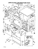 UPPER CABINET AND FRONT PANEL Diagram and Parts List for CS5100XSW1  Whirlpool Dryer