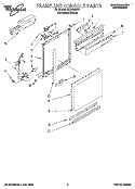 FRAME AND CONSOLE Diagram and Parts List for DU9400XB1  Whirlpool Dishwasher