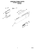 CONTROL PANEL PARTS Diagram and Parts List for KUDU02VSPA3  KitchenAid Dishwasher