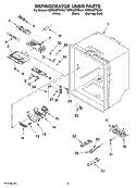 REFRIGERATOR LINER PARTS Diagram and Parts List for KBFS20ETWH01  KitchenAid Refrigerator