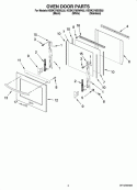 OVEN DOOR PARTS Diagram and Parts List for KEBK276SBL02  KitchenAid Wall Oven