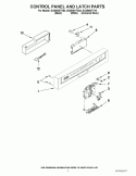 CONTROL PANEL AND LATCH PARTS Diagram and Parts List for GU3600XTVB4  Whirlpool Dishwasher