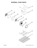 INTERNAL OVEN PARTS Diagram and Parts List for YGGE390LXS03  Whirlpool Range