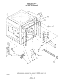 TUB , LITERATURE AND OPTIONAL Diagram and Parts List for DP3880XMW0  Whirlpool Dishwasher
