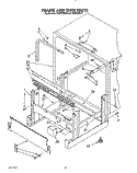 FRAME AND TANK Diagram and Parts List for KUDI22GT0  KitchenAid Dishwasher
