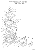 REFRIGERATOR SHELF Diagram and Parts List for KSRP25QDWH01  KitchenAid Refrigerator