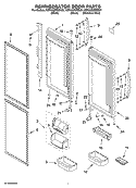 REFRIGERATOR DOOR PARTS Diagram and Parts List for KBFA25ERSS01  KitchenAid Refrigerator