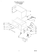 CABINET Diagram and Parts List for MT2070XAB0  Whirlpool Microwave