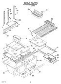 SHELF Diagram and Parts List for 2ET22DKXJW00  Whirlpool Refrigerator