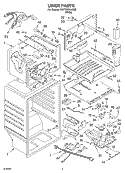 LINER Diagram and Parts List for 2VET23DKJW02  Whirlpool Refrigerator