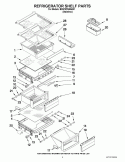 REFRIGERATOR SHELF PARTS Diagram and Parts List for BRS70FRANA01  Whirlpool Refrigerator