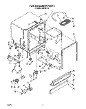 TUB ASSEMBLY Diagram and Parts List for WU3000X0  Roper Dishwasher