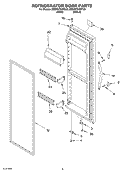 REFRIGERATOR DOOR Diagram and Parts List for 8ED0GTKXKT00  Whirlpool Refrigerator