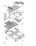 SHELF Diagram and Parts List for RT18BKXBW00  Roper Refrigerator