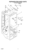 REFRIGERATOR LINER Diagram and Parts List for 6ED2FHKXKQ01  Whirlpool Refrigerator