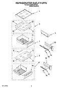 REFRIGERATOR SHELF PARTS Diagram and Parts List for KSSS42FTX00  KitchenAid Refrigerator