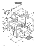 OVEN Diagram and Parts List for FGP345YW0  Roper Range