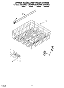 UPPER RACK AND TRACK PARTS Diagram and Parts List for KUDI02IRBT0  KitchenAid Dishwasher