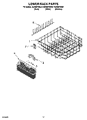 LOWER RACK PARTS, OPTIONAL PARTS (NOT INCLUDED) Diagram and Parts List for KUDI02FRSS0  KitchenAid Dishwasher