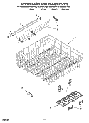 UPPER RACK AND TRACK PARTS Diagram and Parts List for GU2400XTPS6  Whirlpool Dishwasher