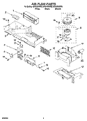 AIR FLOW PARTS Diagram and Parts List for MH2155XPQ3  Whirlpool Microwave