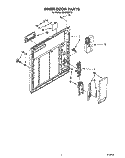 INNER DOOR Diagram and Parts List for DU8700XY2  Whirlpool Dishwasher