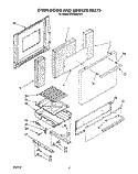 OVEN DOOR AND BROILER Diagram and Parts List for SF0100SRW9  Whirlpool Range