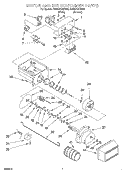 MOTOR AND ICE CONTAINER Diagram and Parts List for RS25AQXGW02  Roper Refrigerator