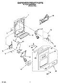 DISPENSER FRONT PARTS Diagram and Parts List for KSBP23INSS01  KitchenAid Refrigerator