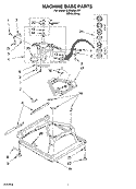 MACHINE BASE PARTS Diagram and Parts List for LSB6300LW1  Whirlpool Washer