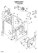 CABINET PARTS Diagram and Parts List for LER3624JQ2  Whirlpool Dryer