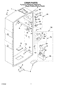 LINER Diagram and Parts List for PVWS600LY0  Whirlpool Cabinet