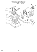 INTERNAL OVEN Diagram and Parts List for KEBS208DBL4  KitchenAid Wall Oven