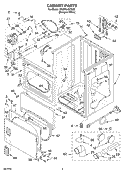 SECTION Diagram and Parts List for 3XLER5437KQ0  Whirlpool Dryer