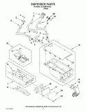 DISPENSER PARTS Diagram and Parts List for 3LCHW9100YQ0  Whirlpool Washer